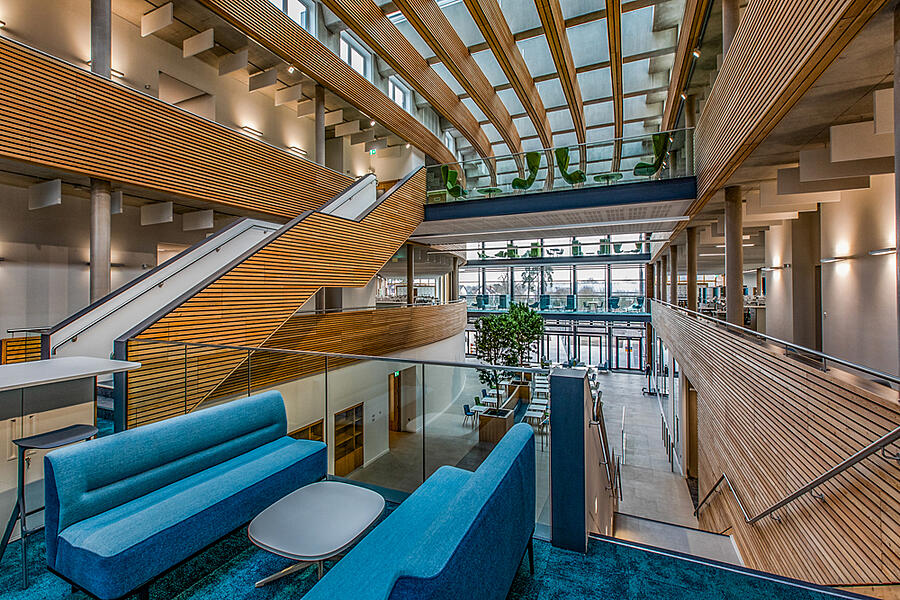 Internal view of atrium rooflight at UK Hydrographic Office