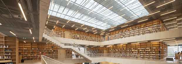 Modular skylight solution in Utopia library, Belgium from VELUX Commercial