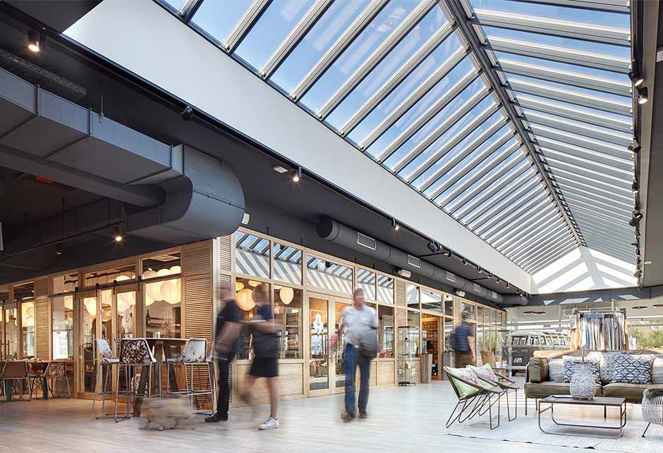 Skylight solution with Ridgelight 25-40°, Lister Markt shopping mall, List on Sylt, Germany