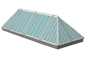 Grillodur hipped rooflight illustration