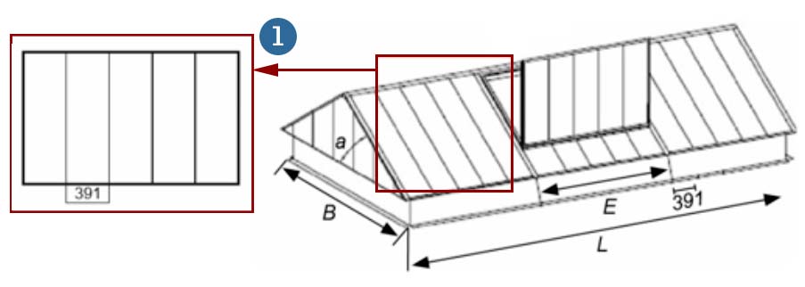 Grillodur pitched rooflight dimensions