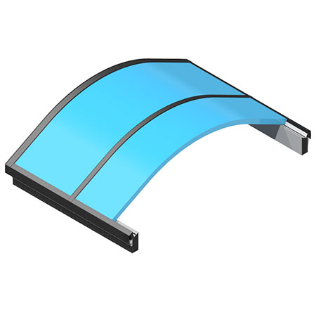 Grillodur barrel vault rooflight section illustration 