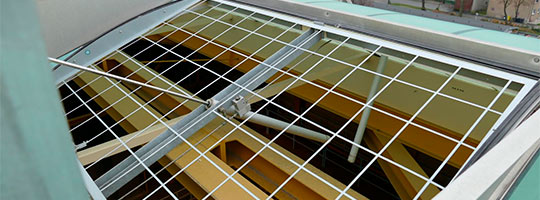Fall through protection system DSG Grillodur rooflights