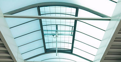 Fall through protection system Grillodur rooflights interior