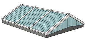 Grillodur dual pitched saddle rooflight illustration