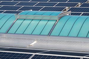 Grillodur plane pitched rooflight with flaps