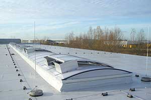 Vario Norm barrel vault rooflight with ventilation flaps
