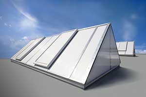 : Dual pitched Vario Therm-S continuous rooflight with ventilation flaps