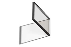 Illustration of glazing unit with low emissivity coating, LowE