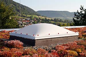 Exterior view of a squared Dome Rooflight