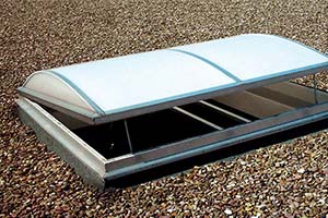 Exterior view of a comfort venting PC Multiwall Dome Rooflight