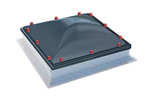 Illustration of a dome with a dark top for smoke and heat exhaust ventilation