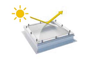 Illustration of a dome with sun protection glazing