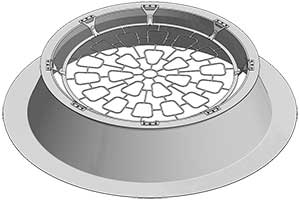 Illustration of a steel wire net for fall-through protection