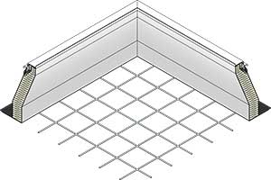 Illustration of a steel punched grid for fall-through protection