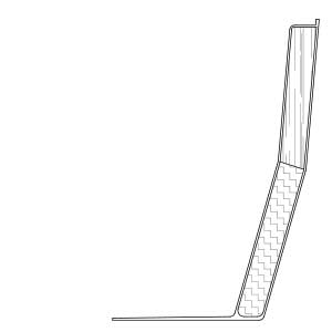 Cross cut illustration of a 2-skinned glassfibre reinforced plastic upstand for SHEV use