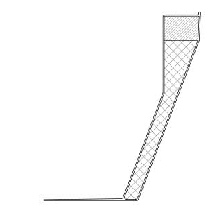 Cross cut illustration of a 2-skinned glassfibre reinforced plastic upstand for versatile use