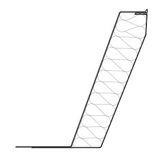 Cross cut illustration of a 2-skinned metal compound upstand for SHEV use