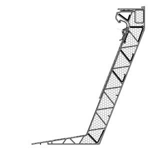 Cross cut illustration of a 2-skinned PVC upstand for SHEV use