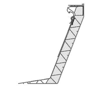 Cross cut illustration of a 2-skinned PVC upstand for standard use