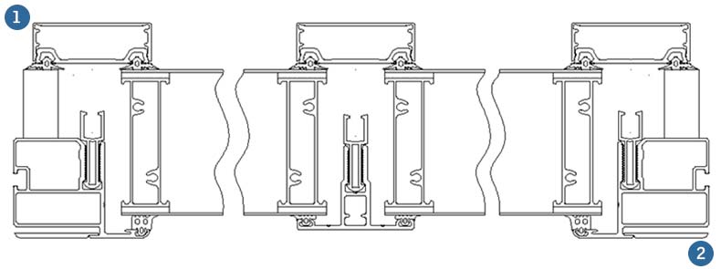 Detail drawing Grillodur façade horizontal section