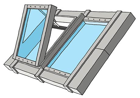 Illustration of bottom-hung ventilation flap for Stick System