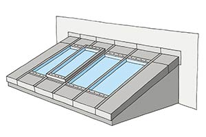 Illustration of Stick System Easy Wall-mounted Monopitch solution