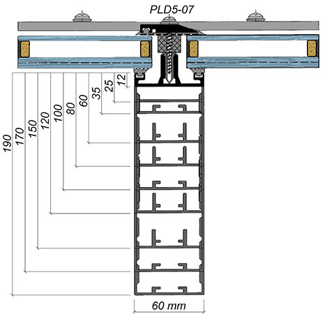 Illustration of transom profile for Stick System