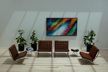 Visual illustration of daylight control with light sun protection coating solution