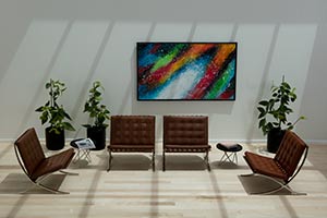 Visual illustration of daylight control with low emissivity coating solution