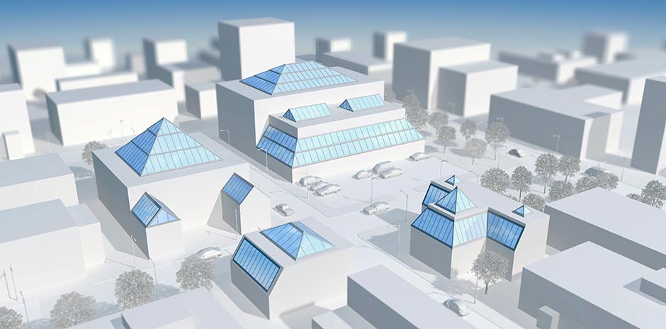 Illustration of the possibilities with VELUX Glazing Panels