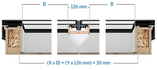 The clear internal measure of the product lining for Linearlight Burglary-resistant