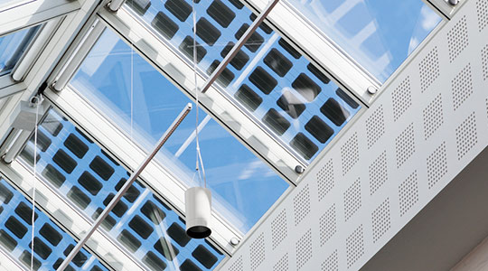 Rooflights solution glazing with photovoltaic. 