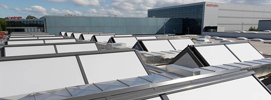 Rooflights solution with awning blinds in cooperation with Renson 