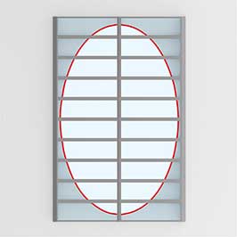 Ridgelight illustration with shaped, oval lining