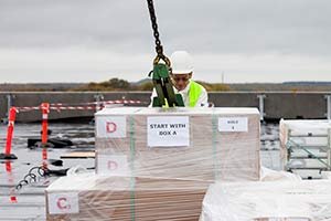Craning and packaging of skylights