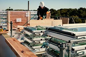 Craftsman packs skylights on a roof