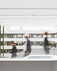 Daylit interior with skylights